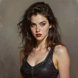perfectly - portrait of a beautiful female killer character, 8 0 s vibe,, highly detailed, digital painting, loose brush strokes, realistic shaded lighting, artstation, concept art, smooth, sharp focus, illustration, realism, oil painting, unreal engine 5, 8 k, art by sam yang