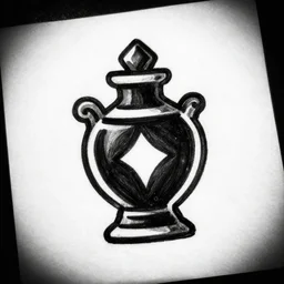 healing potion drawn on paper iconography inventory game icon rpg fantasy ability icon icon diablo blizzard digital art, trending on art station kvlt by peder balke by guido crepax by norman bluhm mystic high contrast monochromatic noir