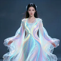 asymmetric action portrait, medium shot, maya ali wind sorcerer, luminescent, fantasy robe, colorful swirly magic ripples, smooth, pastel colours, by greg manchess, huang guangjian, gil elvgren, sachin teng, greg rutkowski, jesper ejsing, ilya kuvshinov