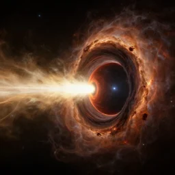 profile picture of a black hole consuming a nearby star