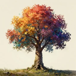 erdtree from elden ring in the tricolor style