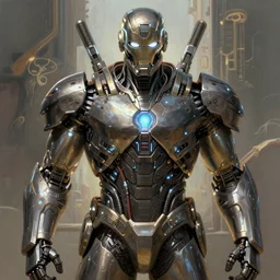 Symmetry!! portrait of ultron, sci-fi armour, tech wear, cables, glowing lights!! sci-fi, intricate, elegant, highly detailed, digital painting, artstation, concept art, smooth, sharp focus, illustration, art by artgerm and greg rutkowski and alphonse mucha