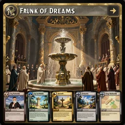 fountain of dreams in the baroque era, clerics, staffs, books, choir, hearthstone art style, epic fantasy style art by Craig Mullins, fantasy epic digital art, epic fantasy card game art by Greg Rutkowski