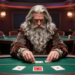 gandalf playing poker, casino highly detailed, digital art,