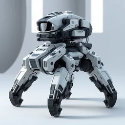 different version a futuristic four legged robot tank, with tactical gear, very technologically advanced helmet, scifi concept character art, octane render, raytracing, unreal engine, trending on artstation, 4 k