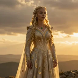 shantel vansanten as daenerys targaryen, golden hour, cinematic