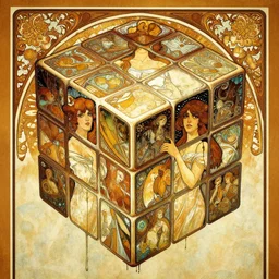 movie poster, oiled magic cube, by tsuyoshi nagano, greg rutkowski, artgerm, alphonse mucha
