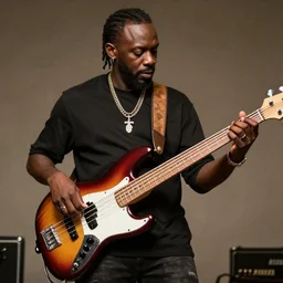 Bootsy Collins is slapping the Bass Guitar