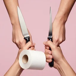 extremely detailed studio photograph of hands : grabbing : knives. surreal photograph, lo - fi, polished look, solid background, silly and serious, hermes ad, fashion photography, toiletpaper magazine by pierpaolo ferrari and maurizio cattelan, 3 5 mm photograph, colourful, david lachapelle, canon eos c 3 0 0, 8 k, medium - format print