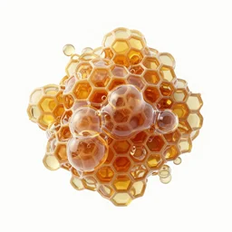 honeycomb asymmetric melted big bubbles, on white background, 8k resolution, best color graded, vray beautiful, subsurface scatter, hyper-realistic render, octane render