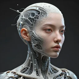 a hiper intricate portrait of beautiful cybernetic woman build by artificial inteligence from voronoi fractures, almost done, hiper intricate 3 d render, hyper realistic detailed portrait, scifi, fantasy, hdri light, photoreal, hyper detailed, octane render, concept art, by peter mohrbacher, by wlop, by ruan jia