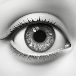 an animorphasis sculpture of an eye, highly detailed, black and white