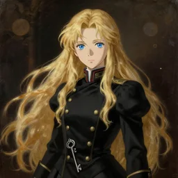 baroque oil painting character light novel illustration lotr anime key visual regency portrait | young fantasy noble girl fitted black military uniform | long flowing blonde hair blue eyes | symmetrical perfect face fine detail delicate features quiet gaze | gapmoe kuudere moody lighting bokeh | trending pixiv fanbox | by greg rutkowski makoto shinkai takashi takeuchi studio ghibli