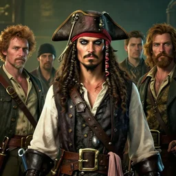 pirate, highly detailed, unreal engine 5, professional portrait photography, candid photography, by greg rutkowski and alphonse mucha and loish and wlop
