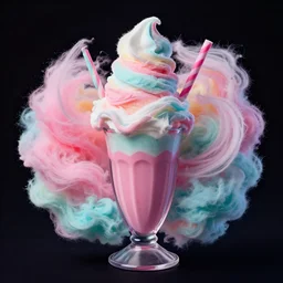 air spun cotton candy milkshake island by Tara McPherson, vivid colors, high contrast, 8k resolution, intricate, photorealistic, smooth