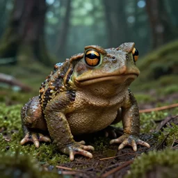 evil toads in the forest, highly detailed, realistic, greg rutkowski