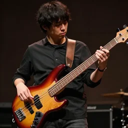 bach playing bass guitar