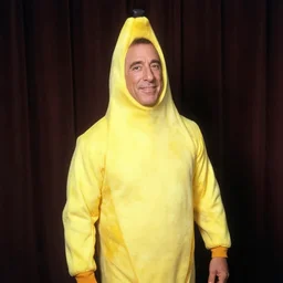 jerry seinfeld wearing a banana suit, kodachrome photograph