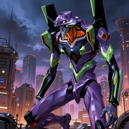 neon genesis evangelion movie poster, 3 d anime, arcane style, retropunk, steampunk, high resolution, city landscape, side scrolling, rule of thirds, 4 k