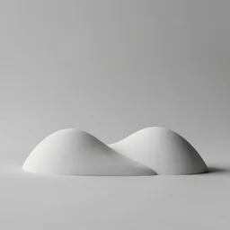 minimalist abstract sculpture of simplified hills