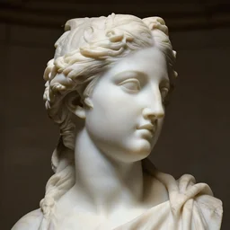most aesthetic marble sculpture of Helen of troy, realistic, atmospheric lighting, masterpiece, extremely detailed