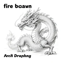 “fire breathing dragon, Architectural Drawing”