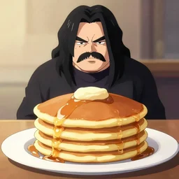 the notorious b. i. g. as a notorious pancake, anime, shaded lighting poster by magali villeneuve, artgerm, jeremy lipkin and michael garmash, rob rey and kentaro miura style, trending on art station