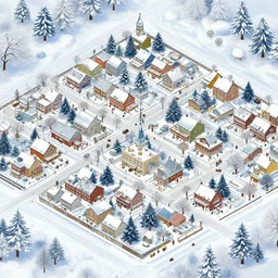 winter town of a top down game, no ui