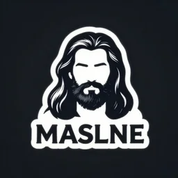 masculine. logo. long hair. Beard. Male.