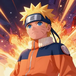 low angle portrait of naruto with a long hair, tepainting concept Blizzard pixar maya engine on stylized background splash comics global illumination lighting artstation lois van baarle, ilya kuvshinov, rossdraws