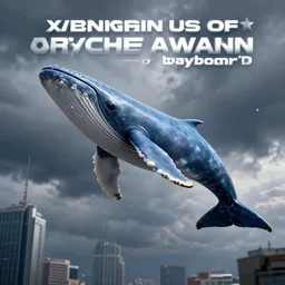 a whale swimming in the sky, a dark cloudy day, a shot from skyscrapper, 3 d, octane render, vibrant, award winning ultra realistic, dmt