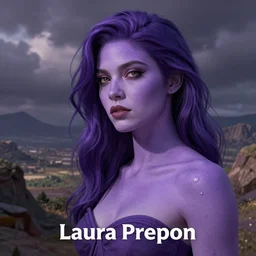 laura prepon, lilac purple skin, indigo hair, concept art, illustration, artstation, detailed