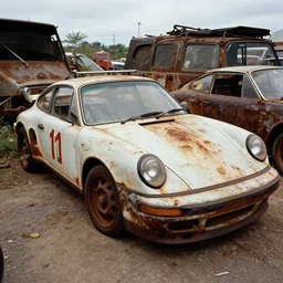 rusty, scrap, salvage, junk 9 1 1 porsche