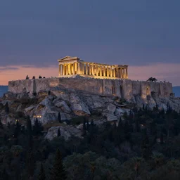 artwork of twilight acropolis, by frederic edwin church, in the alien style, trending on artstation