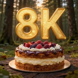 a cake of a forest with sunset, 8k, hyper realistic, insainly detailed, HDR, Trend in artstation