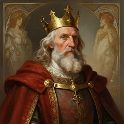 portrait of a medieval old king, digital painting, artstation, concept art, smooth, sharp focus, illustration, art by artgerm and greg rutkowski and alphonse mucha, 8 k