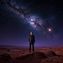 surreal cosmos landscape of nicolas cage as a shooting star, digital art