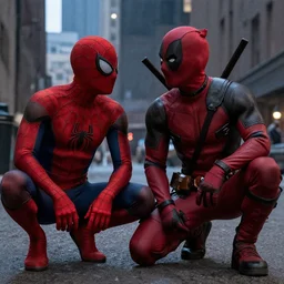 Spider-Man meets Deadpool Movie scene