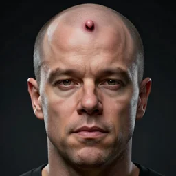 hyperrealistic mixed media image of Matt Damon bald with scalp shaped like foreskin, stunning 3d render inspired art by István Sándorfi and Greg Rutkowski, perfect facial symmetry, realistic, highly detailed attributes and atmosphere, dim volumetric cinematic lighting, 8k octane extremely hyper-detailed render, post-processing, masterpiece,