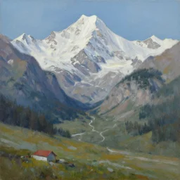 painting of altai mountains by douglas smith