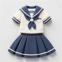 delicate designer detailed couture stylized sailor uniform and skirt made of fondant, aesthetic cute with flutter, expert design, sakimi chan, james jean, masterpiece, volumetric lighting, high definition