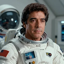 film still of young old Cheech Marin with HAL as Dr. Dave Bowman in 2001 A Space Odyssey