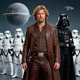 platonic ideal of han solo, nazgul mandelbulb, deathstar, millenium falcon, detailed, stormtroopers, darth vader wearing a cape, action pose, intricate, volumetric lighting, moebius, geof darrow, dan mumford, alphonse mucha, movie poster,