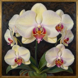 licking an orchid, post figurative, surreal painting, symmetrical, detailed, full of details, inspired by william blake