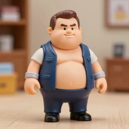 product photograph of action figure of viktor orban by hasbro : fat, mad, popular, collectible, toys figures, kawaii, toys, out of focus room background