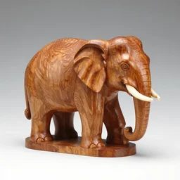 wooden carving statue of an elephant, product picture, ebay listing thumbnail