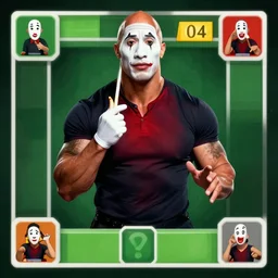 dwayne johnson as a mime. n 6 4 game graphics