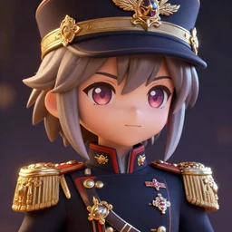 reis gremory with a military uniform, by range murata, artisanal art, magical trending on artstation, volumetric lighting, cute - fine - face, intricate detail, by murata range