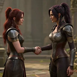 Serral shaking hands with Sarah Kerrigan