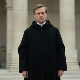 eric zemmour as a christian inquistor circa 1 9 6 0, cine still, movie still, 8 k